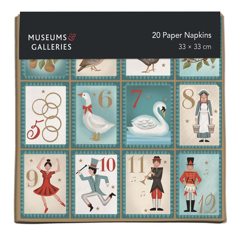 Museums & Galleries 12 Days of Christmas Paper Napkin Pack of 20 image number 0