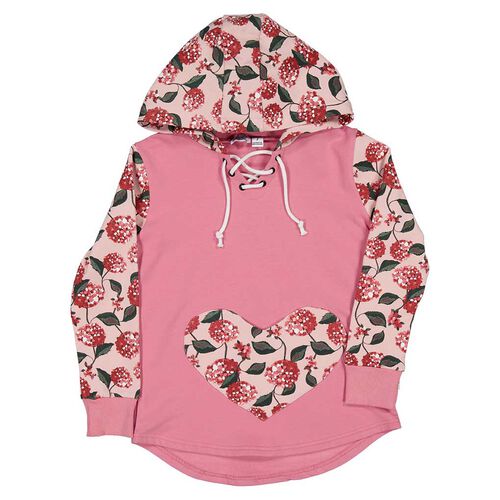 Kissed By Radicool Floral Heart Pocket Tie Hood