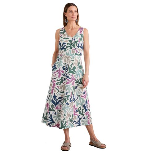 Seasalt Cornwall Sky Beyond Dress Sea Frond Chalk