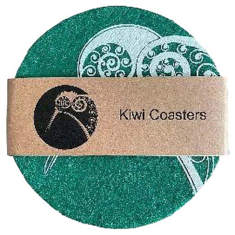 Jo Luping Kiwi On Green Set Of 4 Ecofelt Coaster image number 2