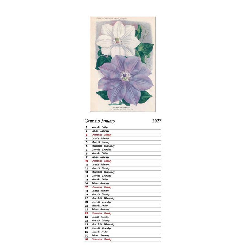 Istituto Fotocromo Botanica Italiano Slim Art Calendar 2027 image number 1