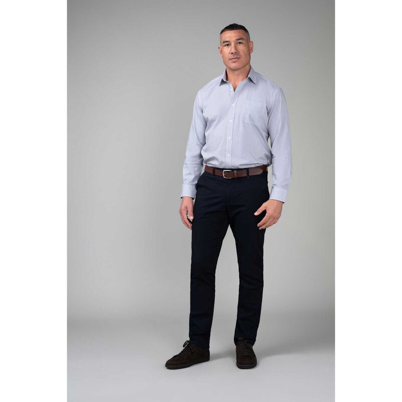 Rembrandt Sinatra Beige & Blue Microdesign Print Shirt image number 3
