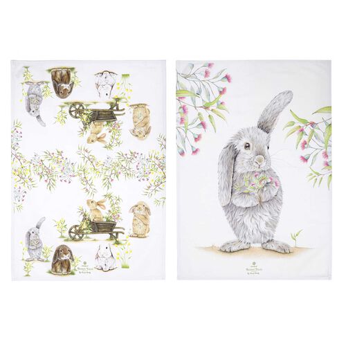 Ashdene Bunny Tales 2Pk Kitchen Towel