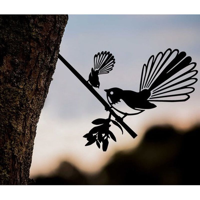 Metalbird NZ Piwakawaka/Fantail & Chick image number 1