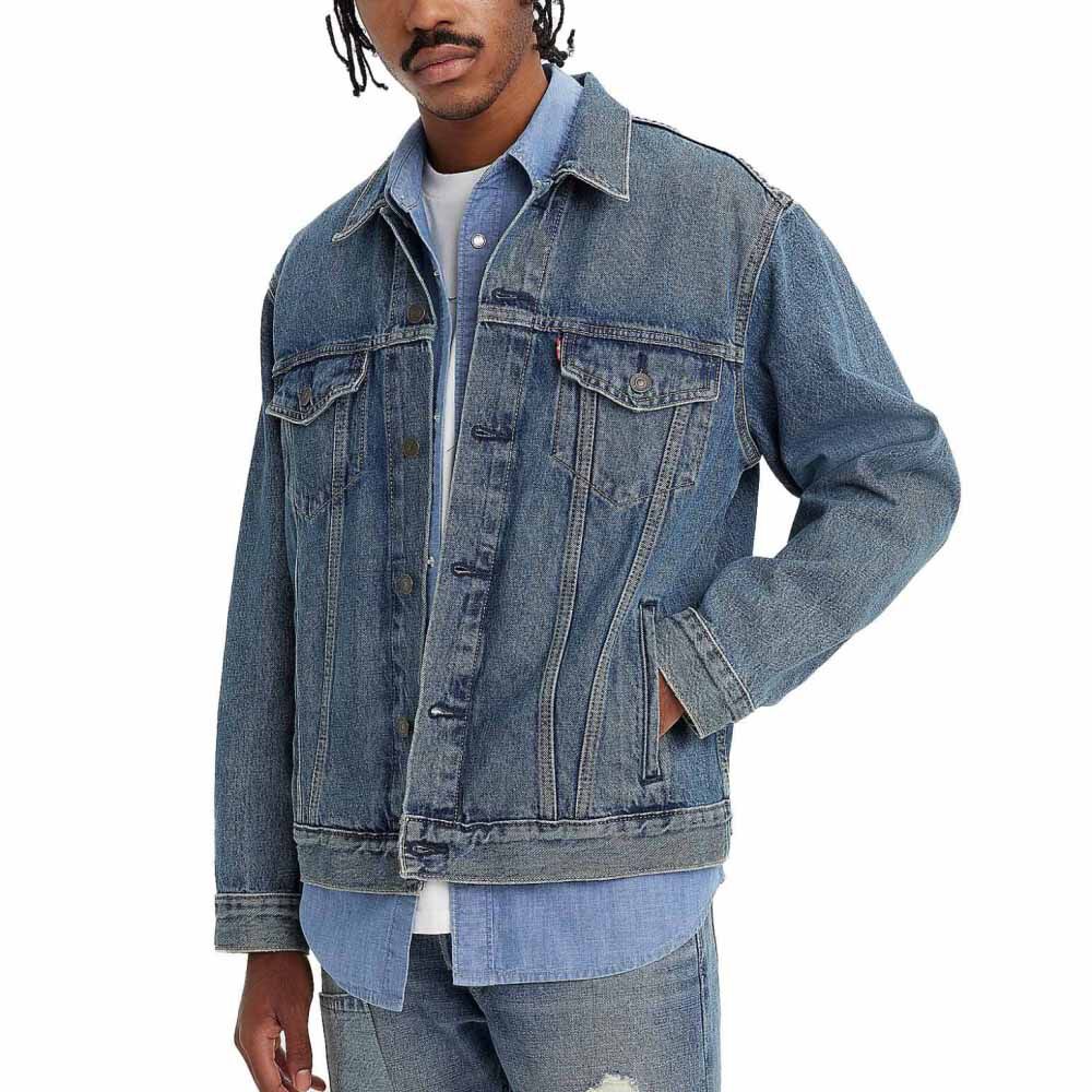 Levi's blue trucker jacket store
