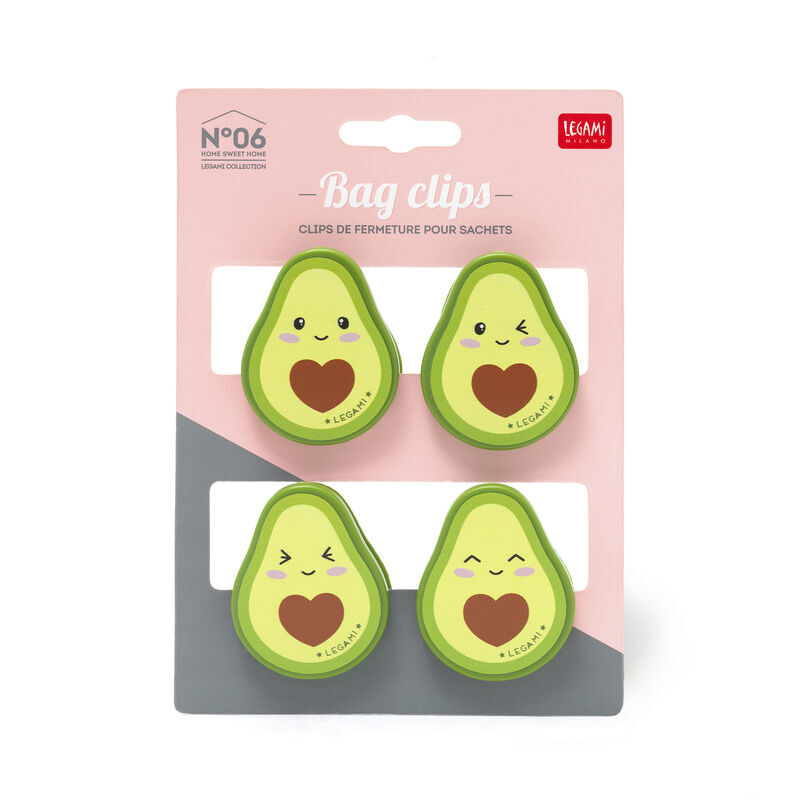 Legami Avocado Bag Clips Set of 4 image number 0