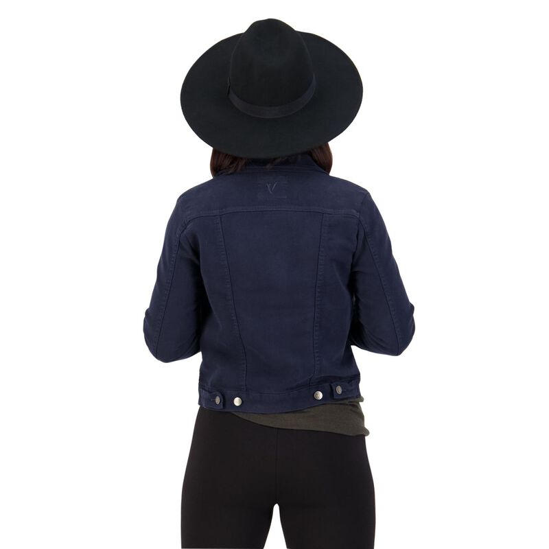 Vassalli Long Sleeve Knit Denim Jacket image number 1