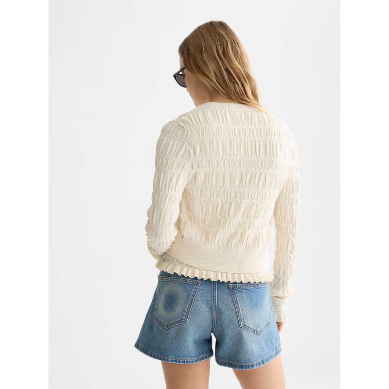 Scotch & Soda Smock Stitch Crew Neck Cardigan image number 1