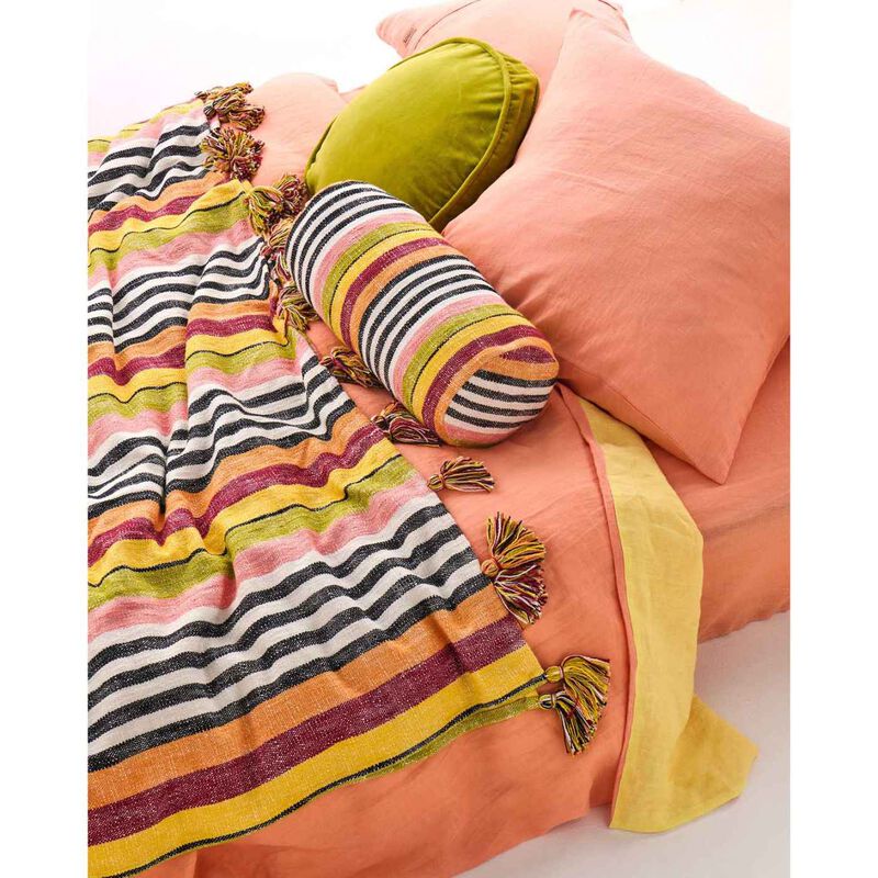 Kip&Co Casablanca Stripe Woven Bolster Cushion image number 1