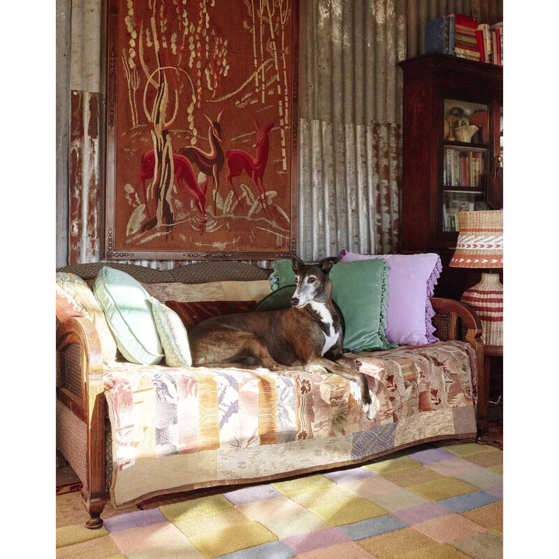 Kip&Co Pistachio Velvet Tassel Cushion image number 3