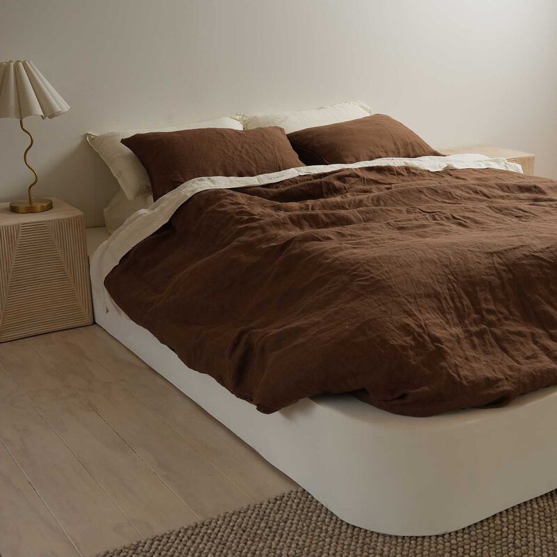 Home Lab 100% French Flax Linen Duvet Cover Set image number 1