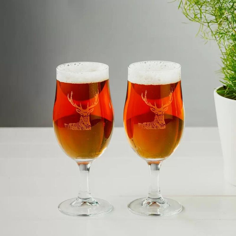 Selbrae House 2 Craft Beer Glasses - Stag image number 1