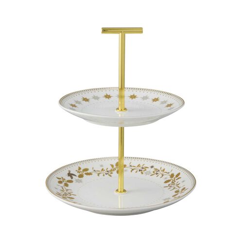 Maxwell & Williams White Christmas 2 Tiered Cake Stand Gift Boxed