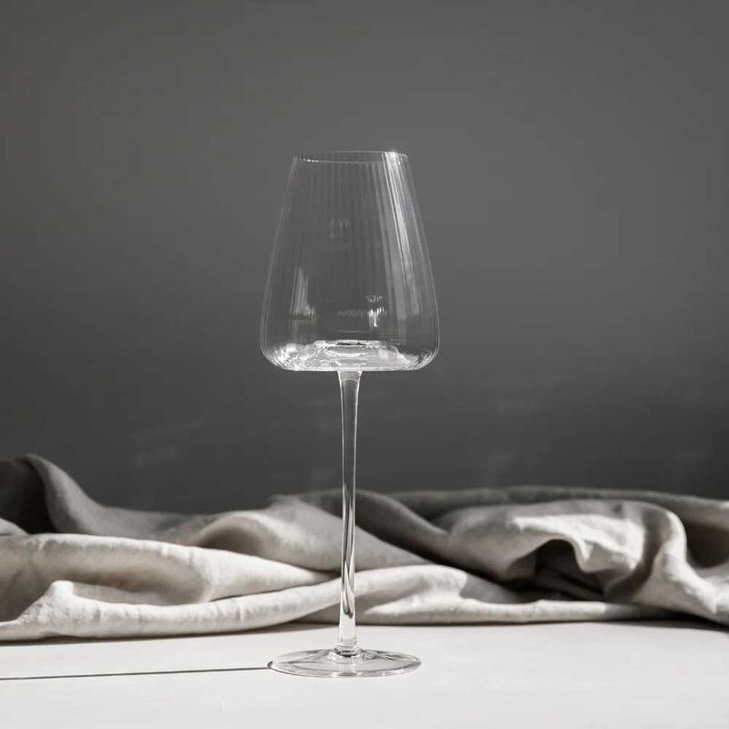 Home Lab Melted Crystal White Wine Glass Set of 4 image number 1