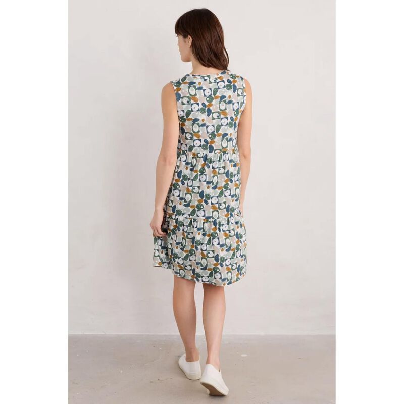 Seasalt Cornwall Bodelva Dress Geo Pebbles Chalk image number 1