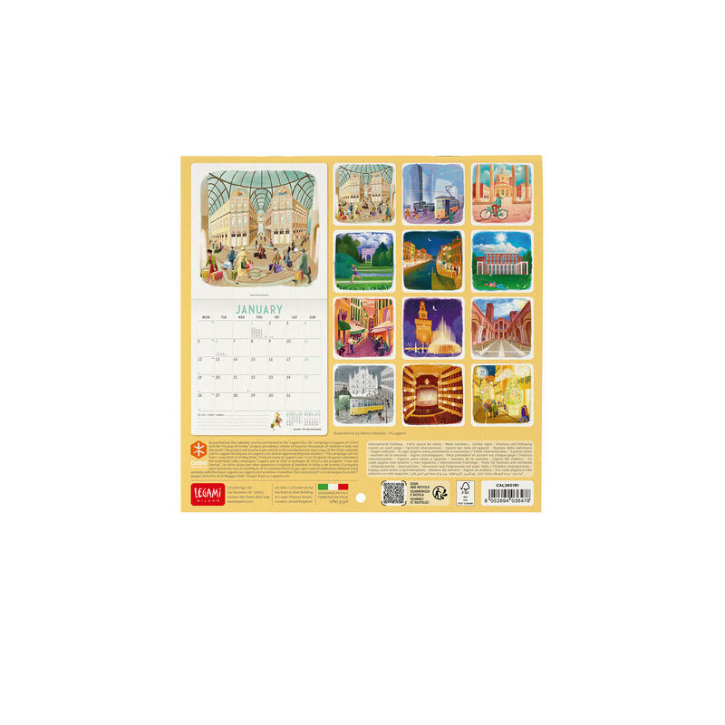 Legami Milano 2026 Wall Calendar 18x18cm image number 2