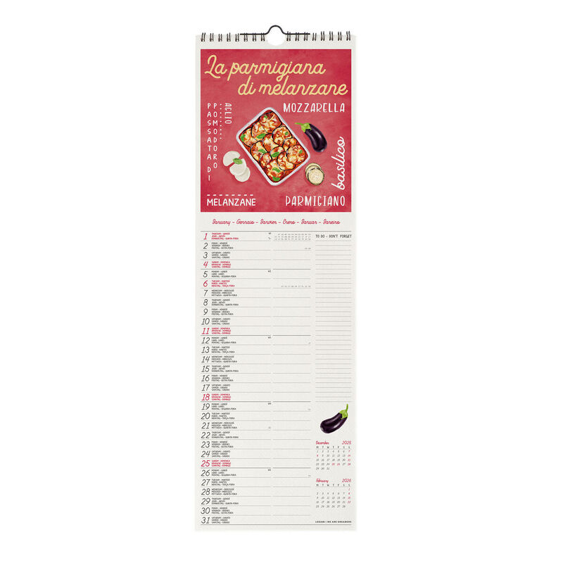 Legami La Dolce Vita 2026 Wall Calendar 16x49cm image number 1