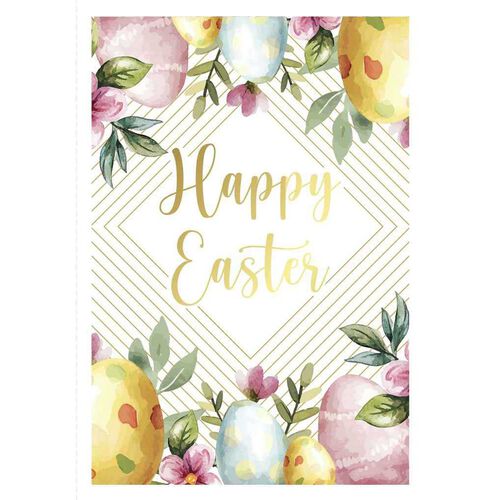 Image Gallery Easter Watercolour Eggs Leaves Card