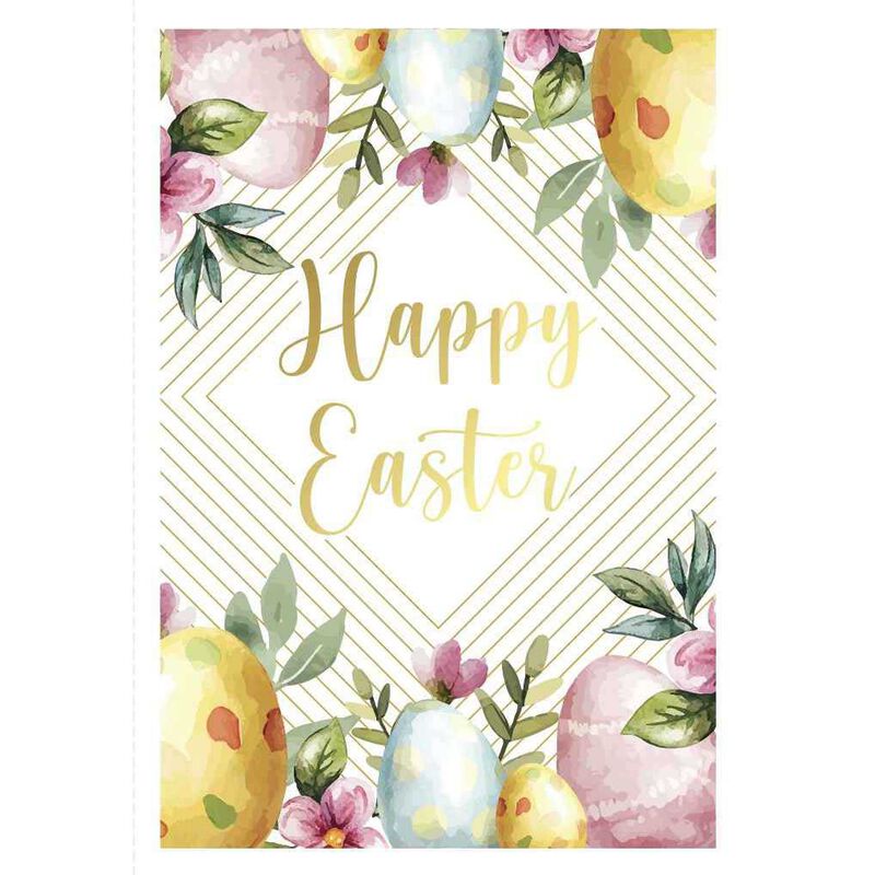 Image Gallery Easter Watercolour Eggs Leaves Card image number 0