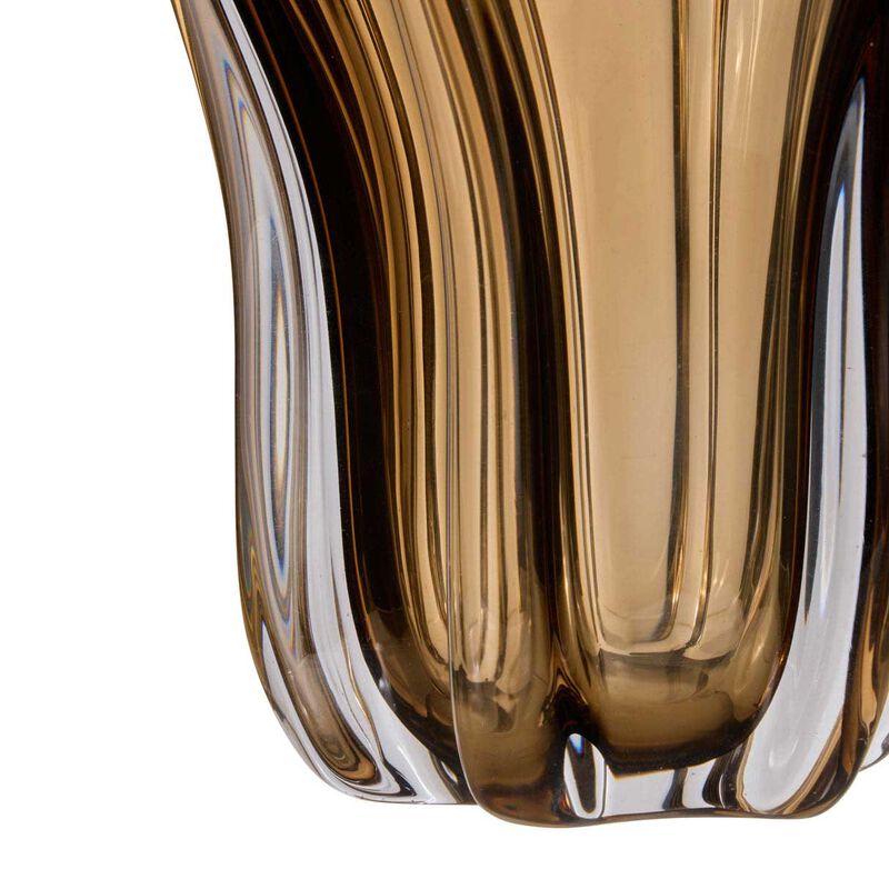 Amalfi Wavy Glass Vase Large - Amber image number 2