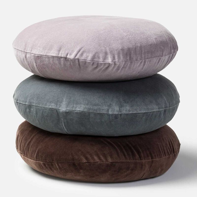 Citt&agrave; Cotton Velvet Round Cushion Cover Henna 45cmdia image number 1