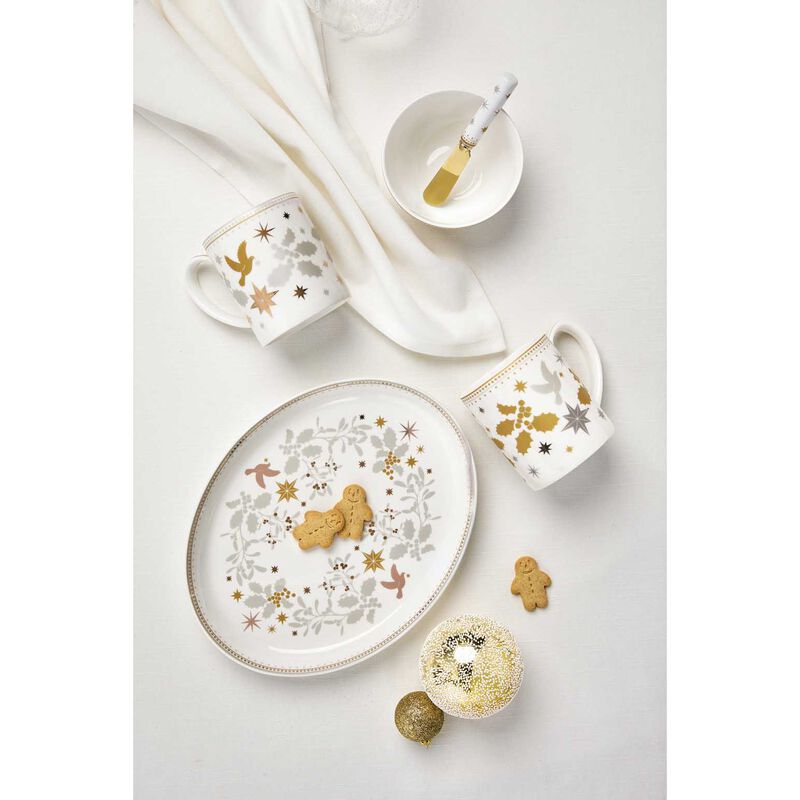 Maxwell & Williams White Christmas Cheese Paddle & Knife Set Gift Boxed image number 3