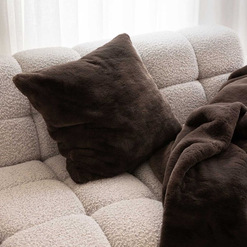 Bambury Frida Square Cushion Chocolate image number 1