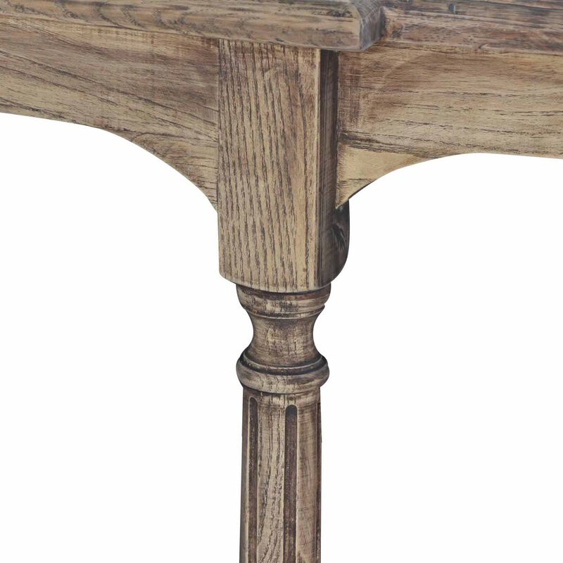 French Country Breakfront Hall Table Reclaimed Oak image number 1