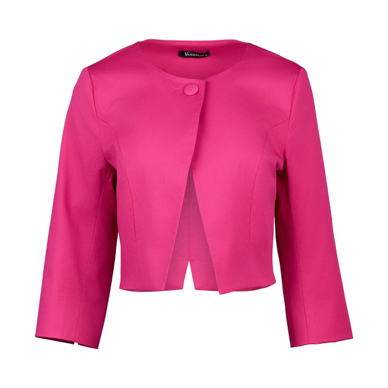 Vassalli 3/4 Sleeve Single Button Cropped Jacket image number 2