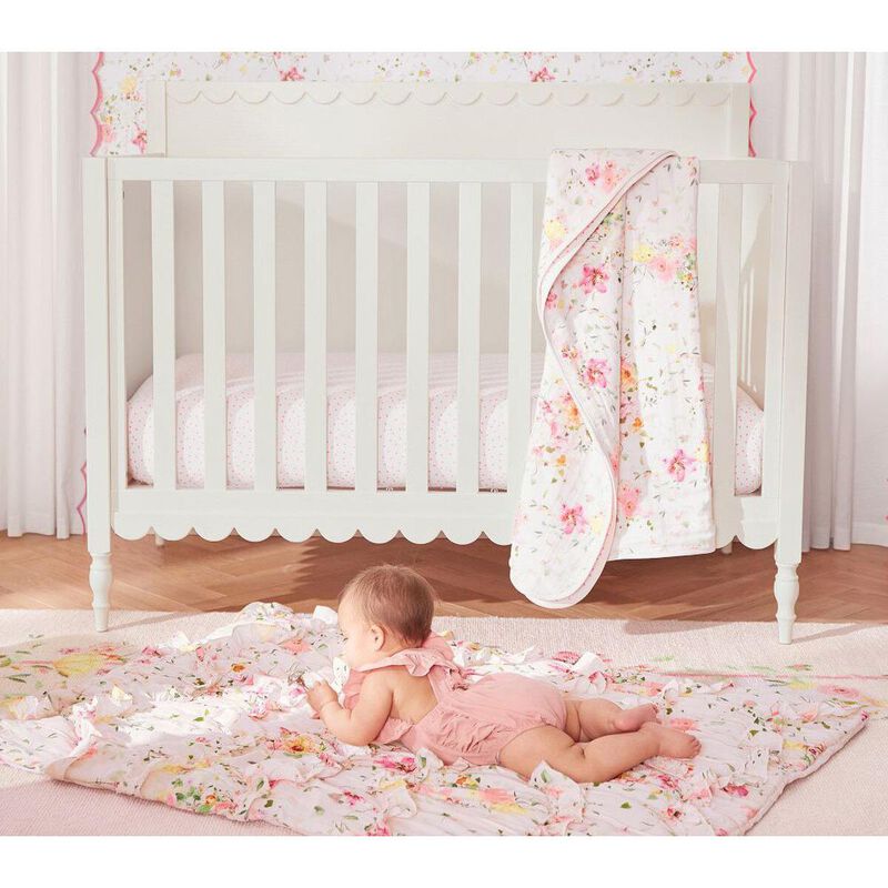 Pottery Barn Kids Organic Cotton Crib Fitted Sheet Neon Dots Pink image number 2