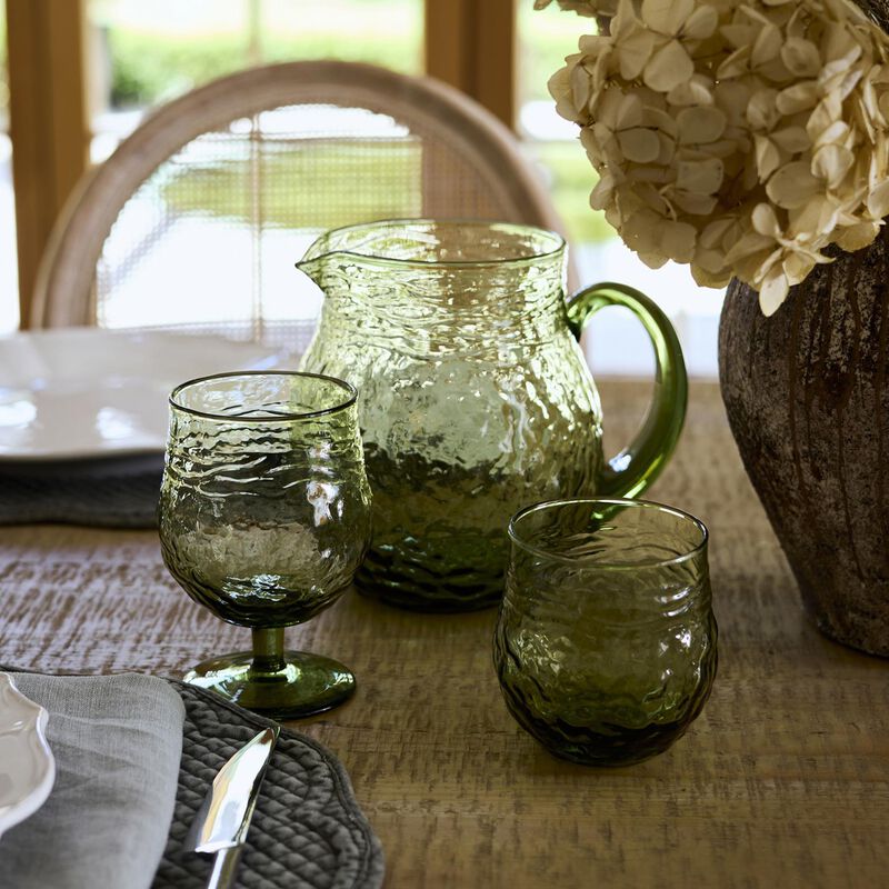 French Country Serena Green Wine Goblet image number 2
