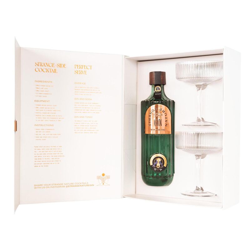 Strange Nature Gin Gift Pack with Cocktail Glasses 44% 700ml image number 0