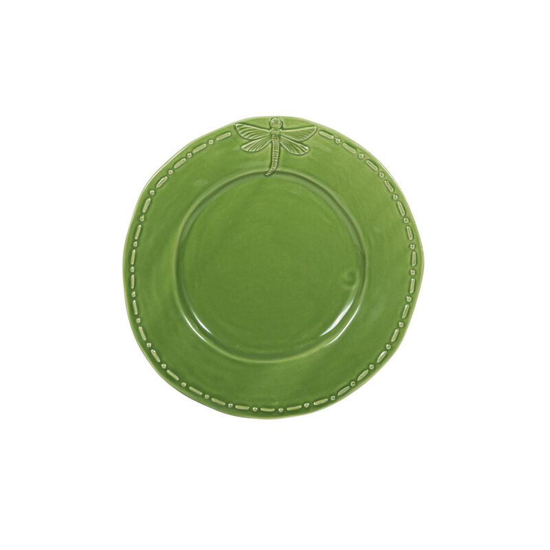 French Country Dragonfly Stoneware Green Side Plate image number 0