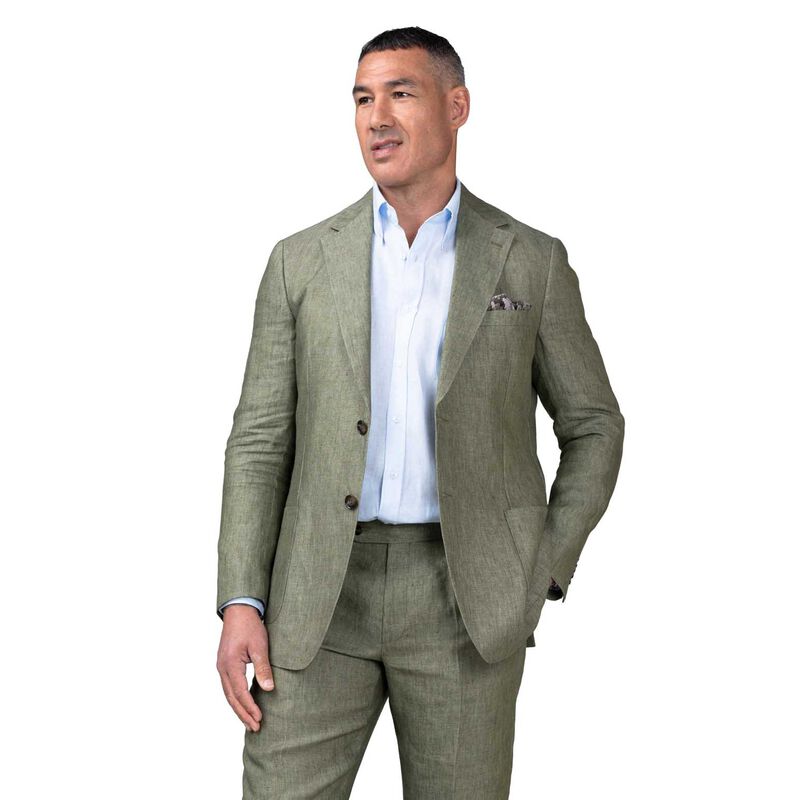 Rembrandt Malta Sage Green Linen Blazer image number 0