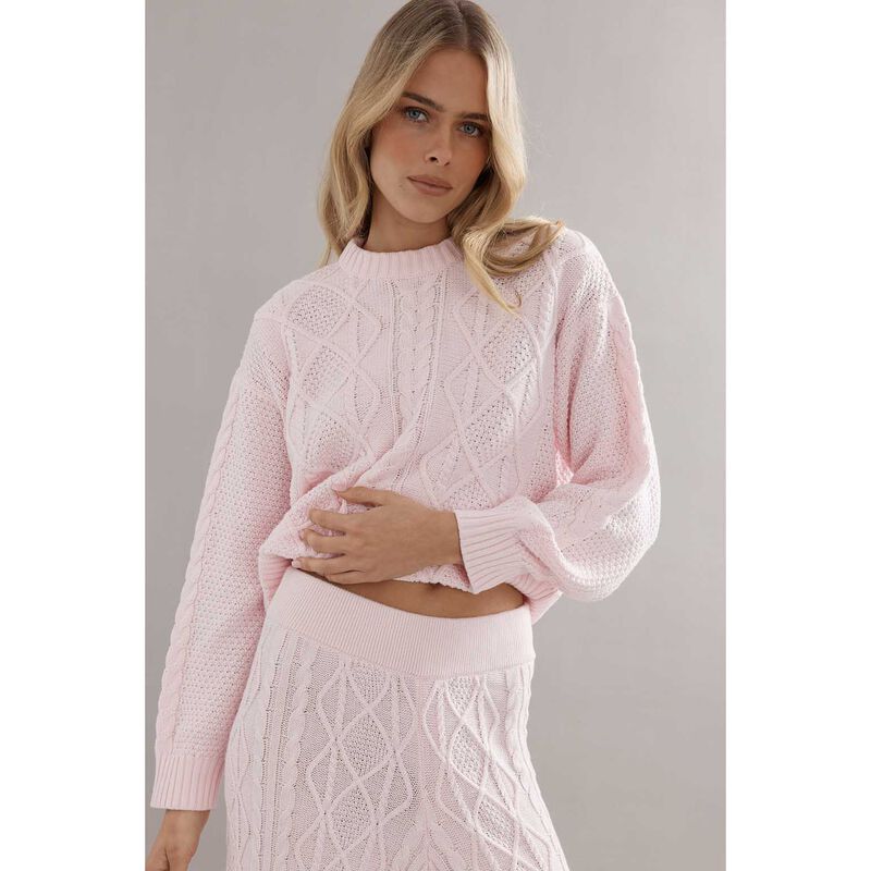 Caitlin Crisp Cotton Cable Knit Jumper image number 2