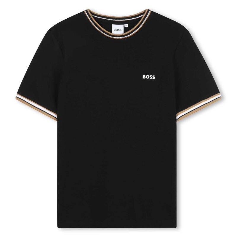 BOSS Stripe Collar Tee 8Y-10Y image number 0