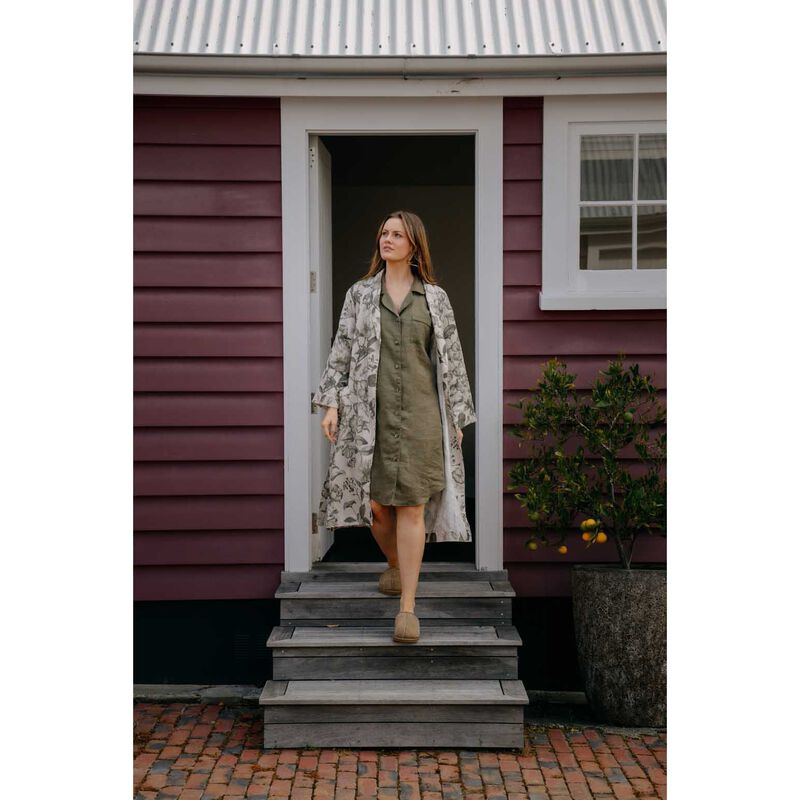 MM Linen Botanical Linen Robe image number 1