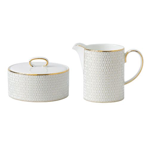 Wedgwood Gio Gold Sugar & Creamer