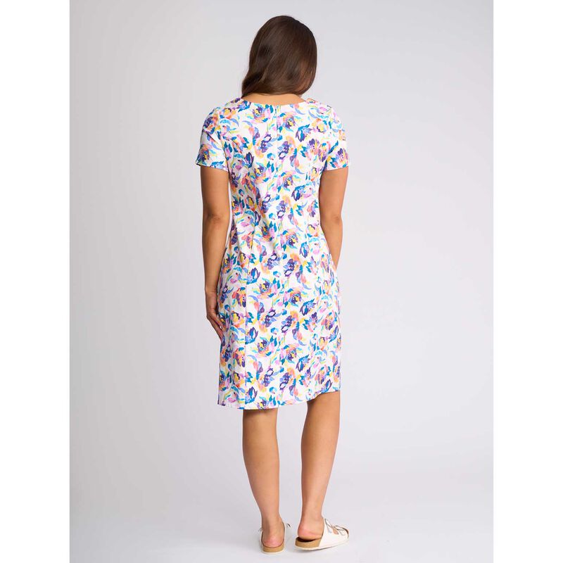 Vassalli Printed Lightweight Fitted Dress With Short Sleeve image number 1
