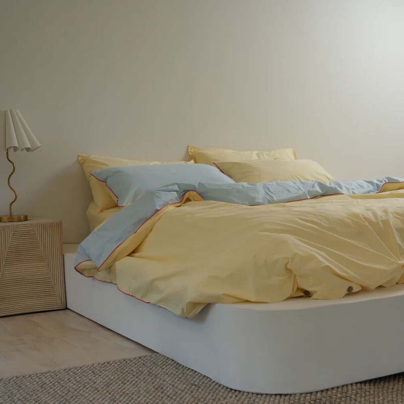 Home Lab 100% Stonewashed Cotton Reversible Duvet Set image number 1