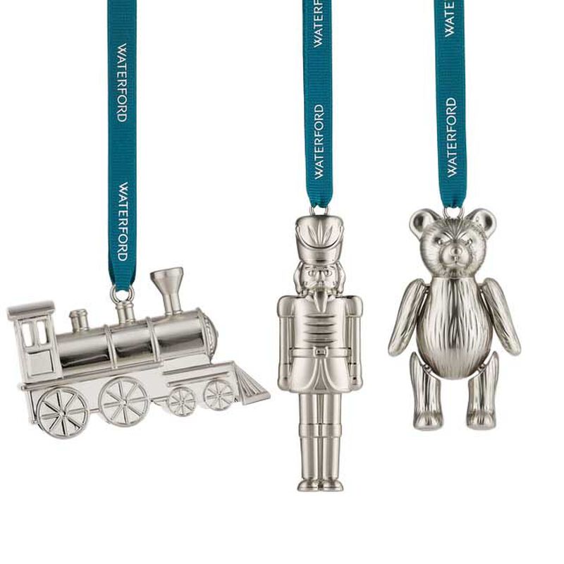 Waterford Steam Train, Teddy & Nutcracker Ornament - Set of 3 image number 0
