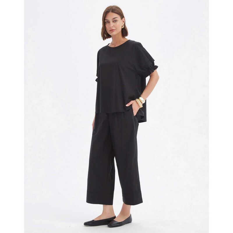 TIRELLI Ruffle Sleeve Lyocell Top image number 3