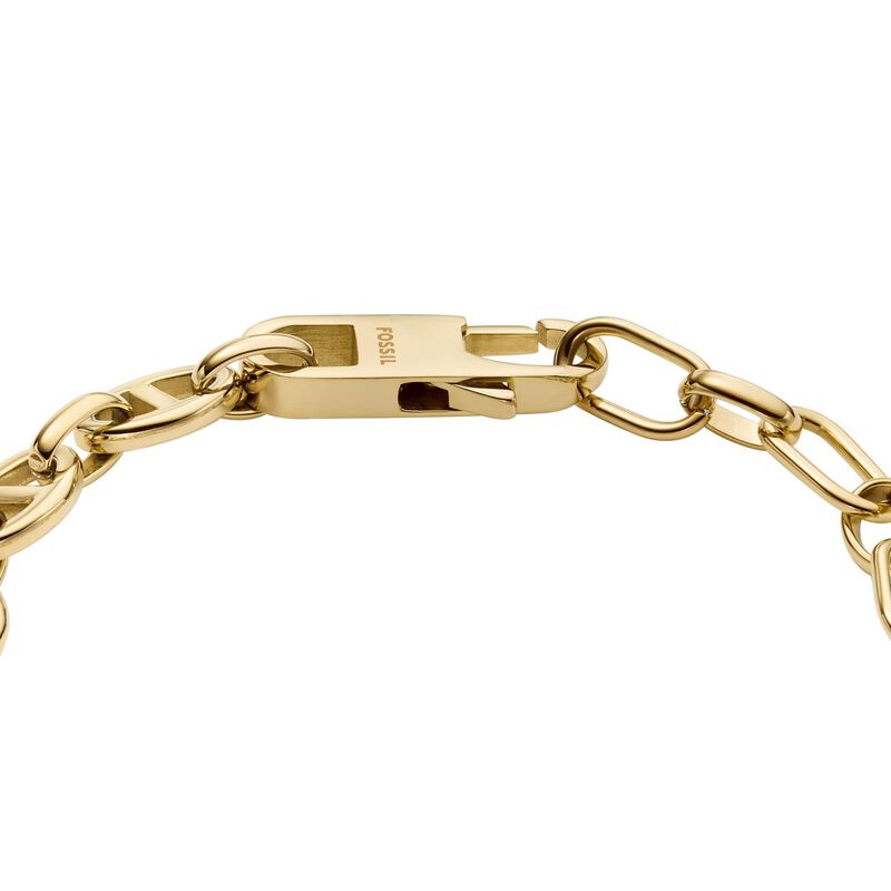 Fossil Heritage Legacy Charm Gold-Tone Stainless Steel Chain Bracelet image number 2