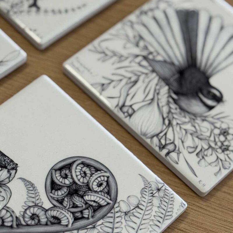 Katy Hayward Coaster - Piwaiwaka/Fantail image number 3
