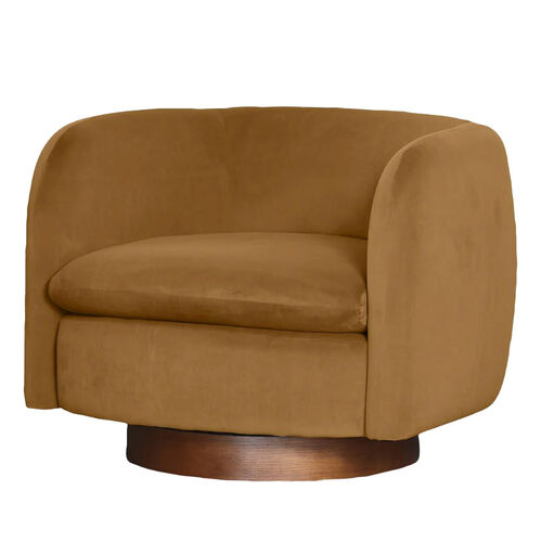Charlie Swivel Chair- Camel Velvet