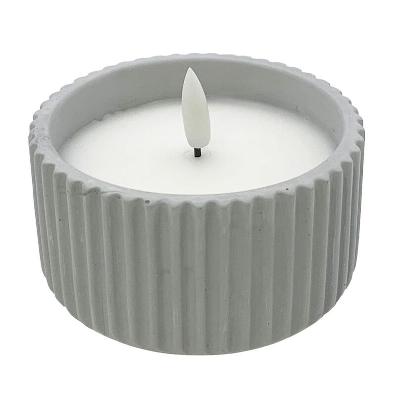 Stellar Haus Ash Cement Blend AAA LED Candle 7cm image number 0