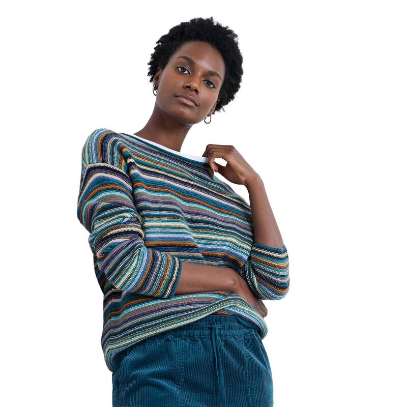 Seasalt Cornwall Fruity Jumper II Ripple Marks Teal Multi image number 0