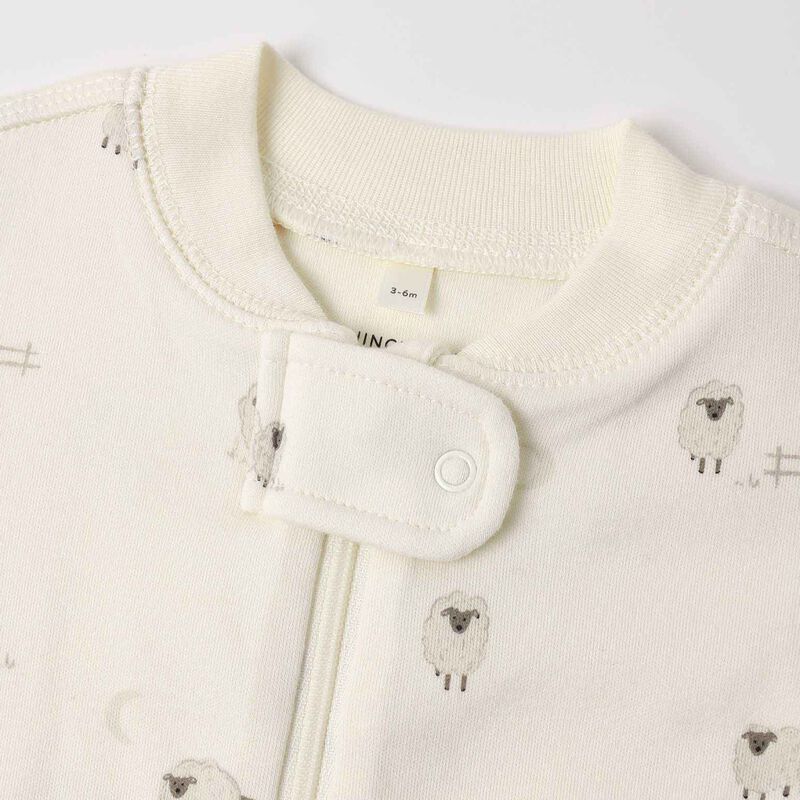 Quincy Mae Zip Long Sleeve Sleeper Footie Sheep image number 2