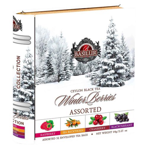 Basilur Winter Berries Tea Book - 32 Enveloped Tea Bags