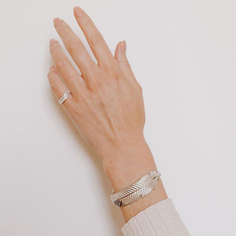 Boh Runga Miromiro Feather Bracelet Silver image number 1